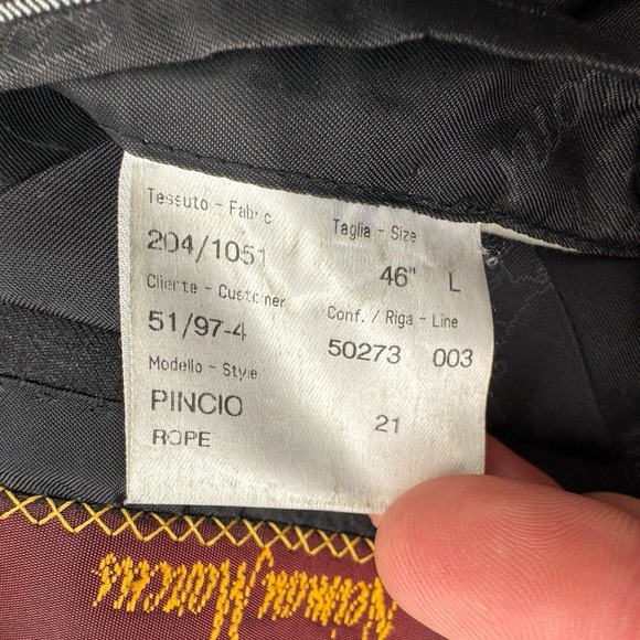 Brioni Black Chalkstripe Pincio 3 Button Wool Suit Jacket Men's 46L Pants 38x28 - Picture 8 of 10